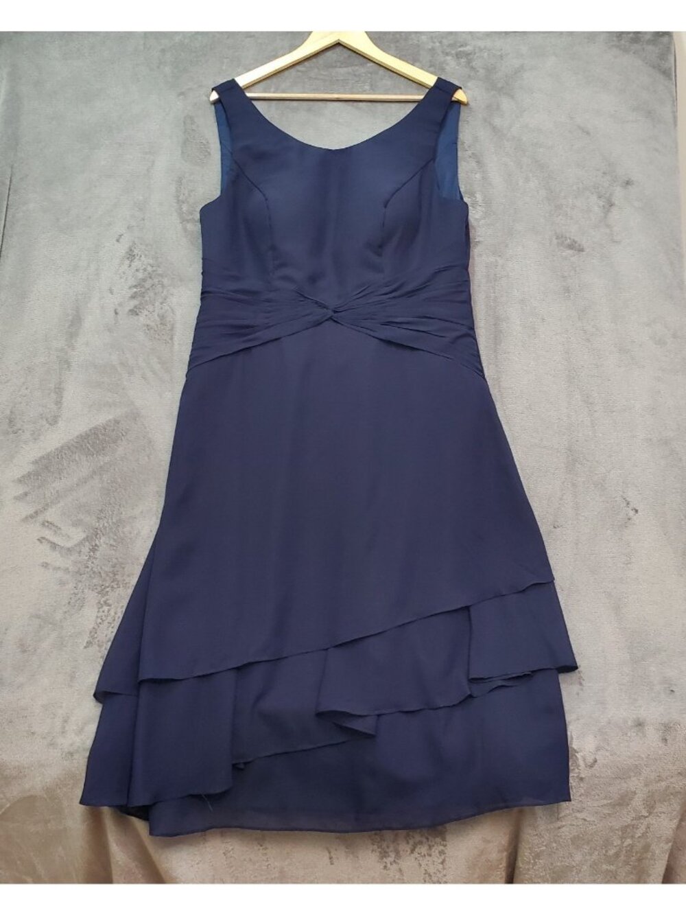 New Midi Dress Size 10 Navy Blue Ruffle Wrap Corset Wedding Formal Cocktail Part